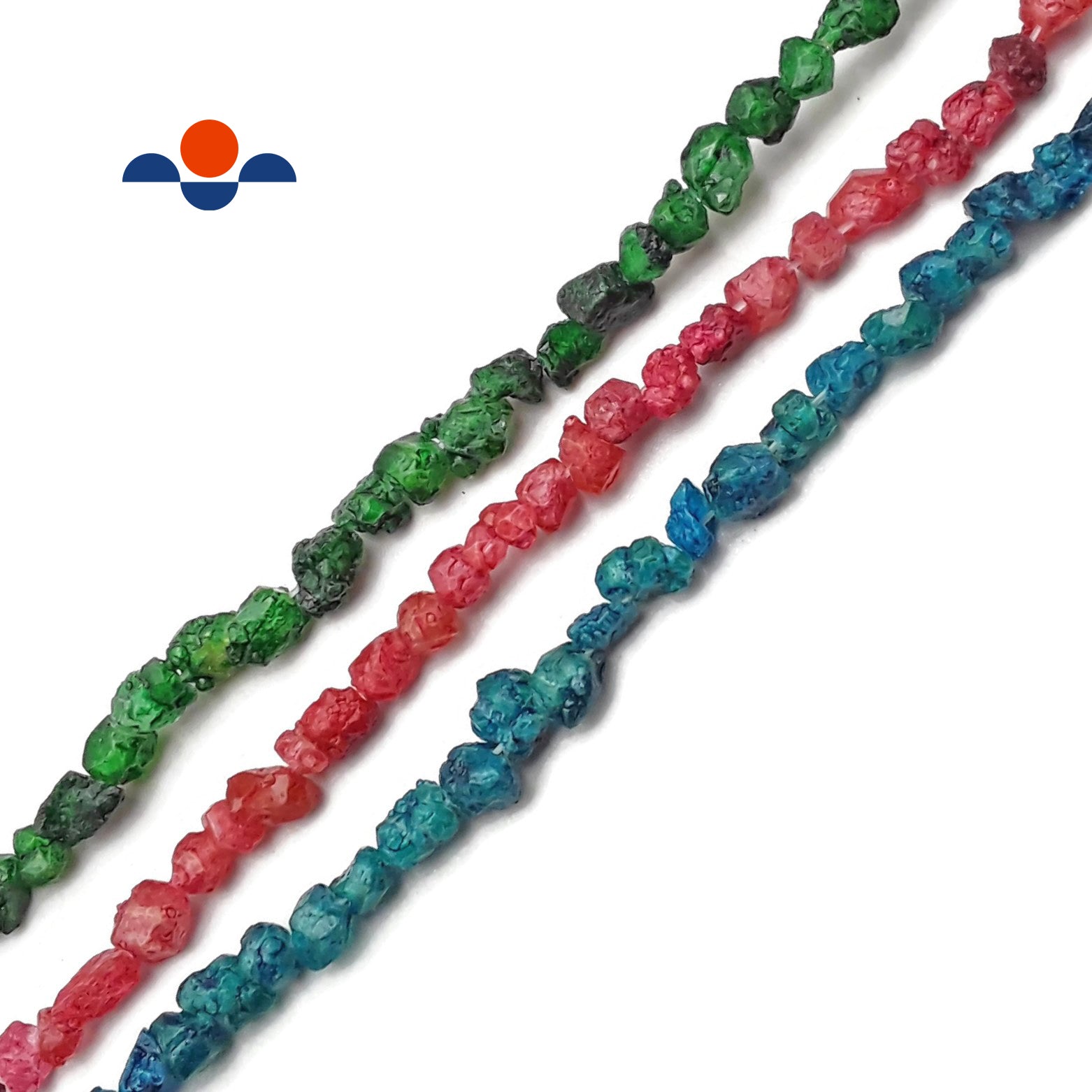 Natural Garnet Rough Pebble Nugget Beads - 6-7mm Red/Green/Blue Gemstone Beads - 15.5 Inch Strand for Jewelry Making, DIY Crafts, Healing Crystals & Home Decor