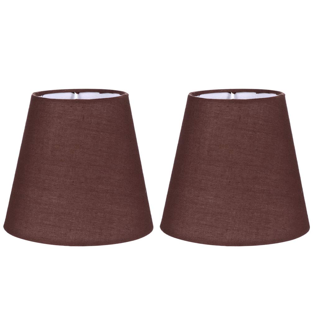 OSALADI 2-Pack Decorative Lamp Protector Cloth Lampshades - Barrel Chandelier Shades, Ceiling Lamp Covers for Table Lamp, Floor & Pendant Lights (Coffee Color) - Perfect for Living Room, Bedroom & Home Decor Lighting