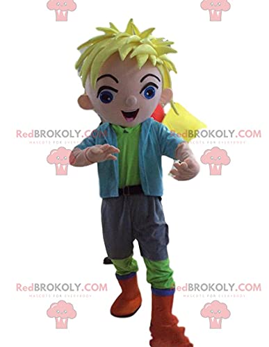 SPOTSOUND Blonde Boy REDBROKOLY Mascot Costume - Youth Superhero Outfit for Cosplay, Halloween Parties & Comic Conventions