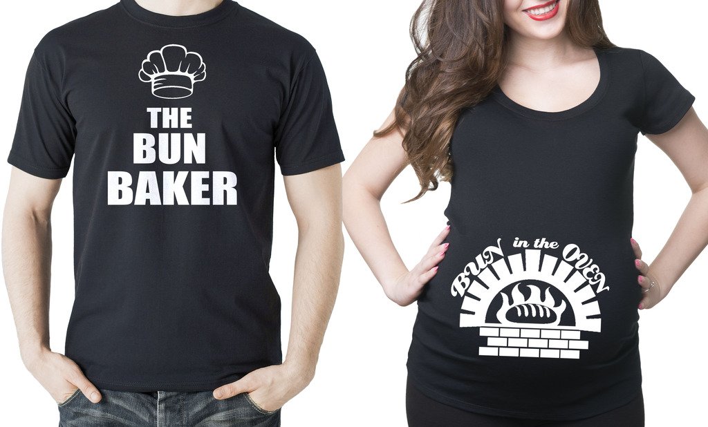 Bun in The Oven Maternity T-Shirts for Couples - Funny Baby Shower Gift for Expecting Parents - Perfect for Pregnancy Announcements & Gender Reveal Parties