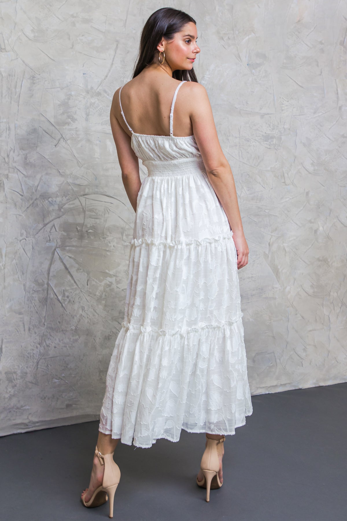 Elegant White Tie Front Day Date Dress - Perfect for Brunch, Parties & Special Occasions