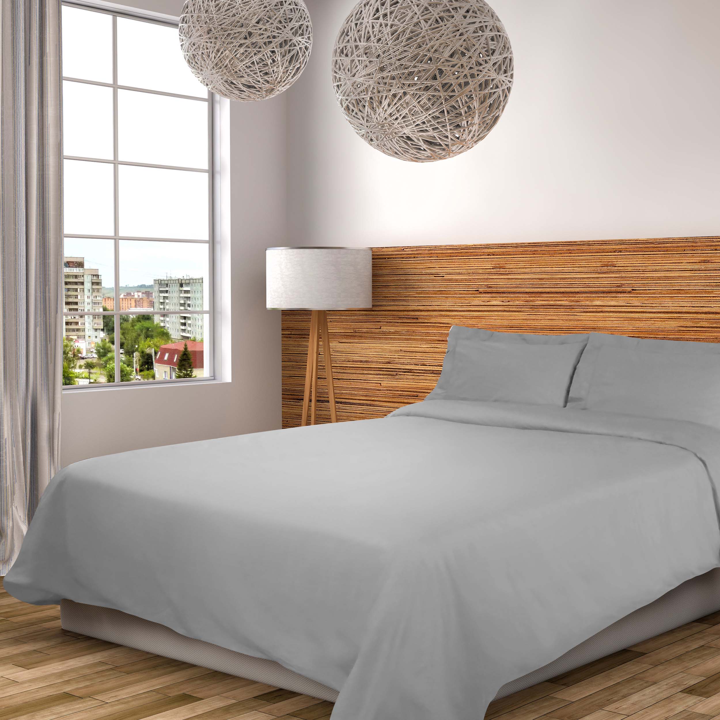 300 Thread Count Cotton Percale Solid Duvet Cover Set - Queen Size, Breathable & Soft Bedding Set for All Seasons - Perfect for Master Bedroom, Guest Room & Hotel Use