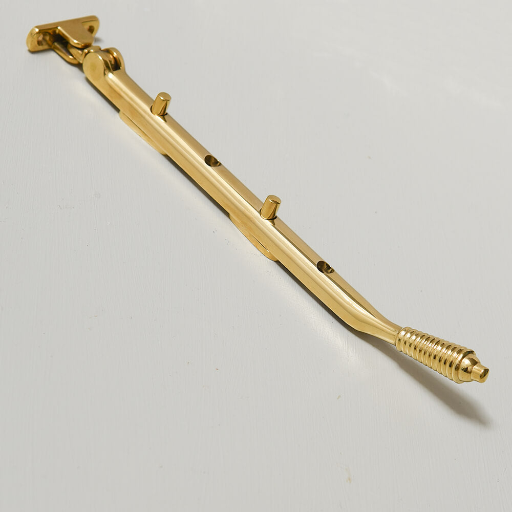 Polished Brass Beehive Casement Stay - Vintage Window Hardware for Traditional Homes - Perfect for Restoring Historic Windows or Adding Classic Charm