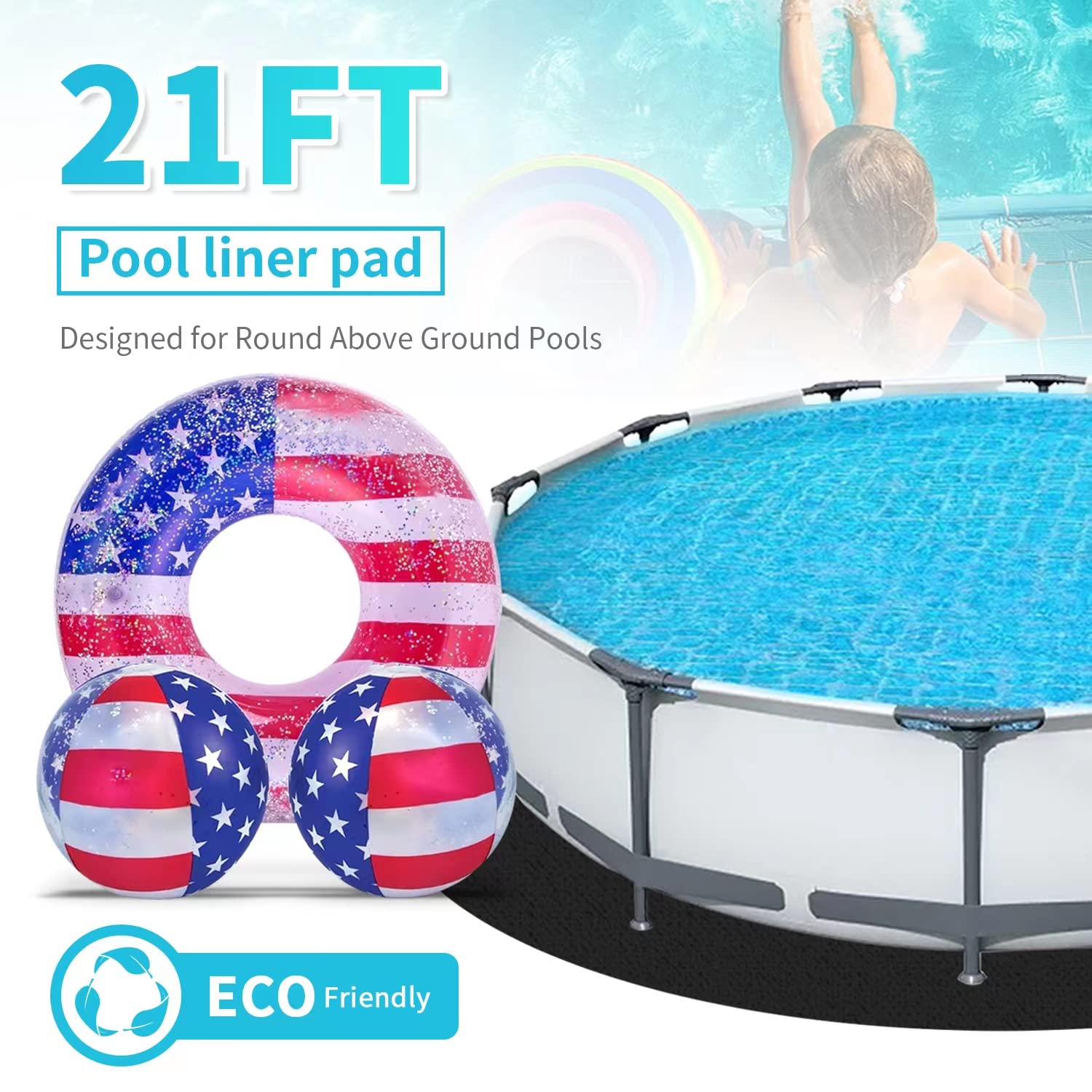 TIEBOLA 21ft Round Pool Liner Pad - Durable Above Ground Swimming Pool & Hot Tub Liner Protector | Prevents Punctures & Extends Liner Life | Eco-Friendly Material | Perfect for Backyard, Inflatable & Metal Frame Pools