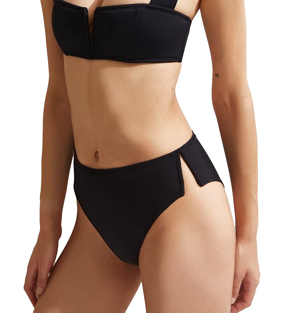OYE Swimwear Victoria High Waist Bikini Bottom - Black Women's Swimwear for Beach, Pool & Vacation | Sexy High Waisted Bikini Bottoms for Summer Swimsuits