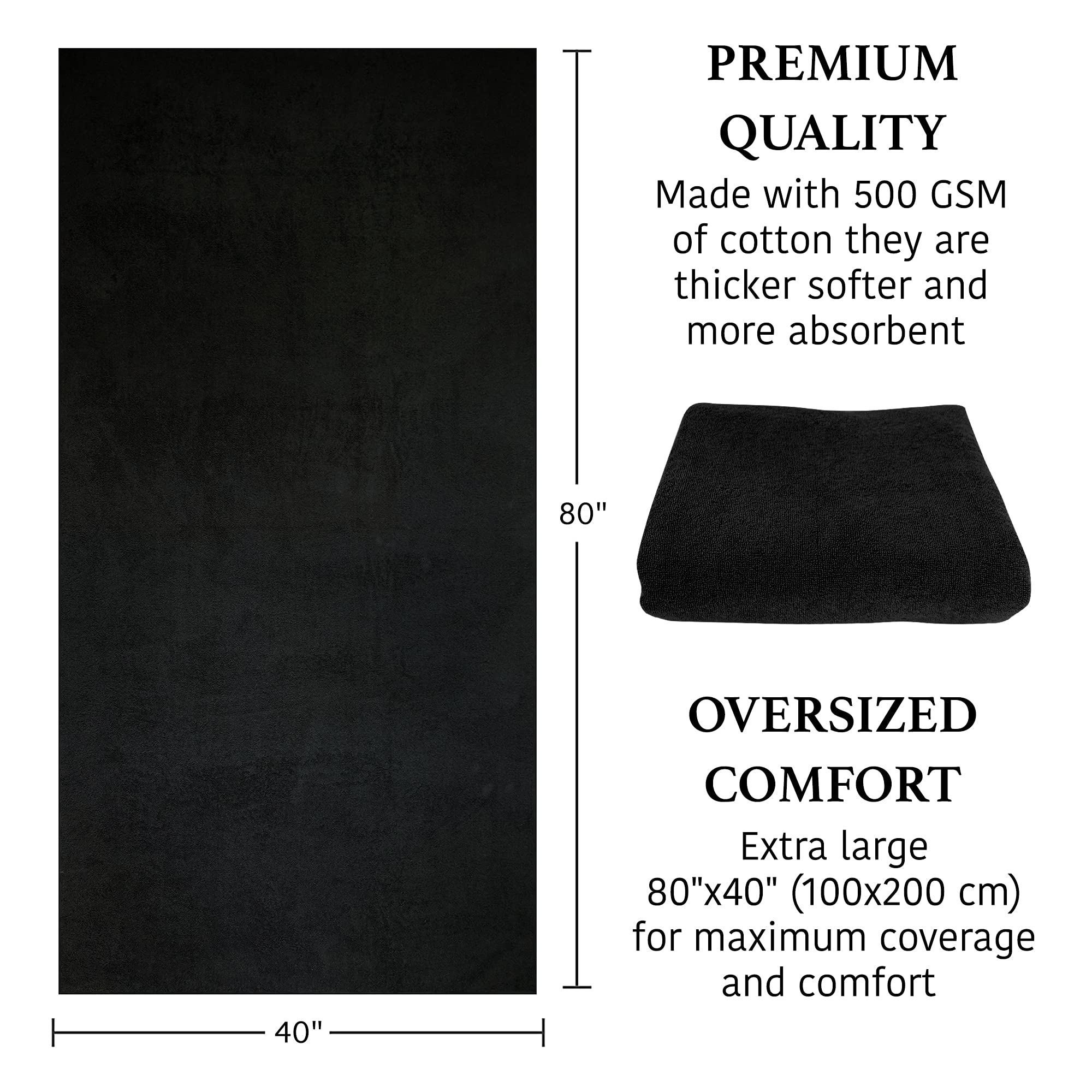 Luxury 100% Natural Cotton Bath Towel Set - Ultra Absorbent Plush Hotel Quality Bath Sheet 40x80 Inches for Spa, Bathroom & Beach - Soft Thick Large Towels for Adults, Gifts & Home Decor