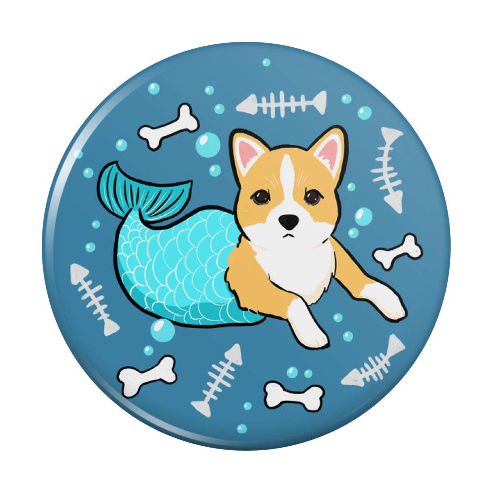 Merdog Mermaid Dog Kitchen Refrigerator Locker Button Magnet - Cute Decorative Fridge Magnets for Home, Office & Dorm Organization - Perfect for Holding Notes, Photos & Shopping Lists