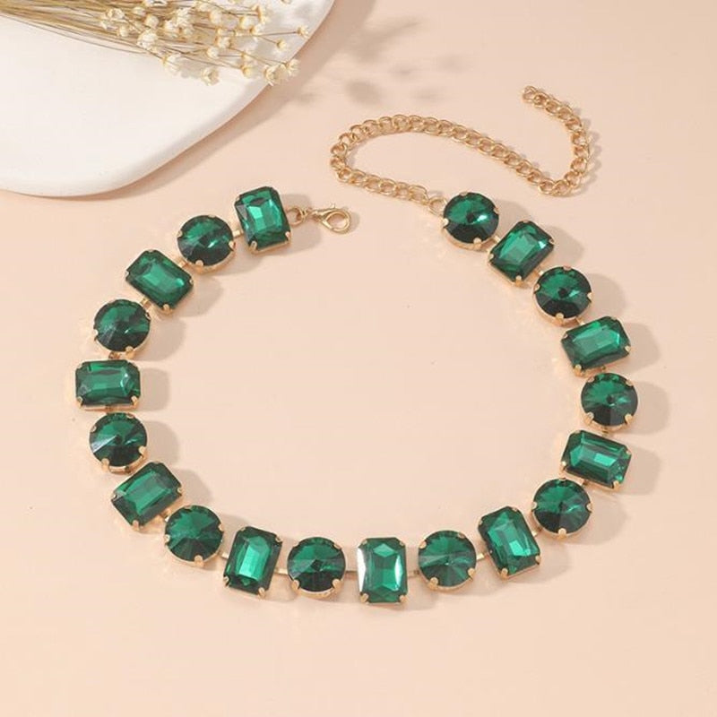 Elegant Women's Crystal Choker Necklace - Sparkling Rhinestone Collar Jewelry for Party, Wedding & Evening Wear