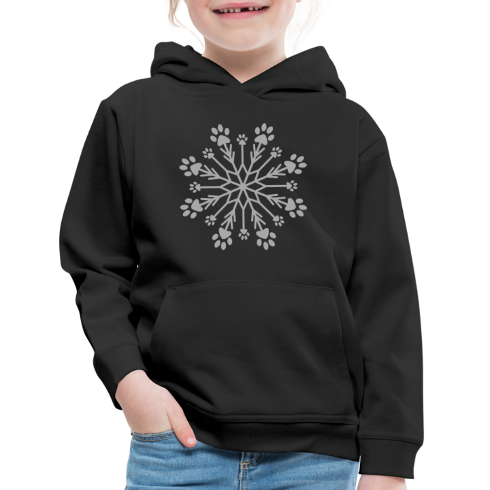 Premium Kids' Hoodie with Paw Snowflake Sparkle Print - Cozy Winter Wear for Boys & Girls | Perfect for Outdoor Play, School & Holiday Photos