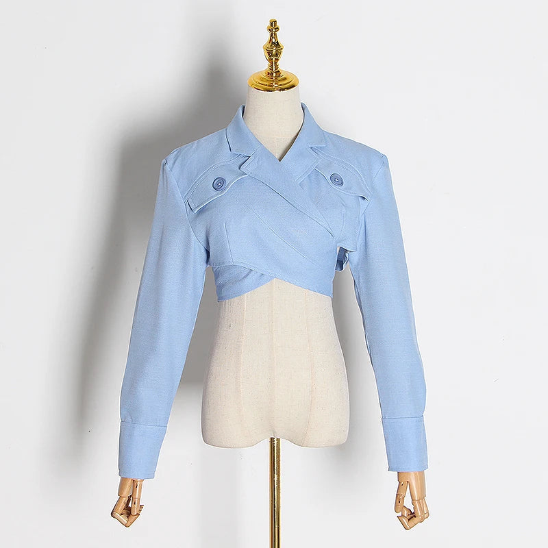 Vintage Asymmetrical Slim Fit Women's Blouse with Lapel Collar - Long Sleeve Fashion Top for Women | Perfect for Office Wear, Date Night & Casual Outfits