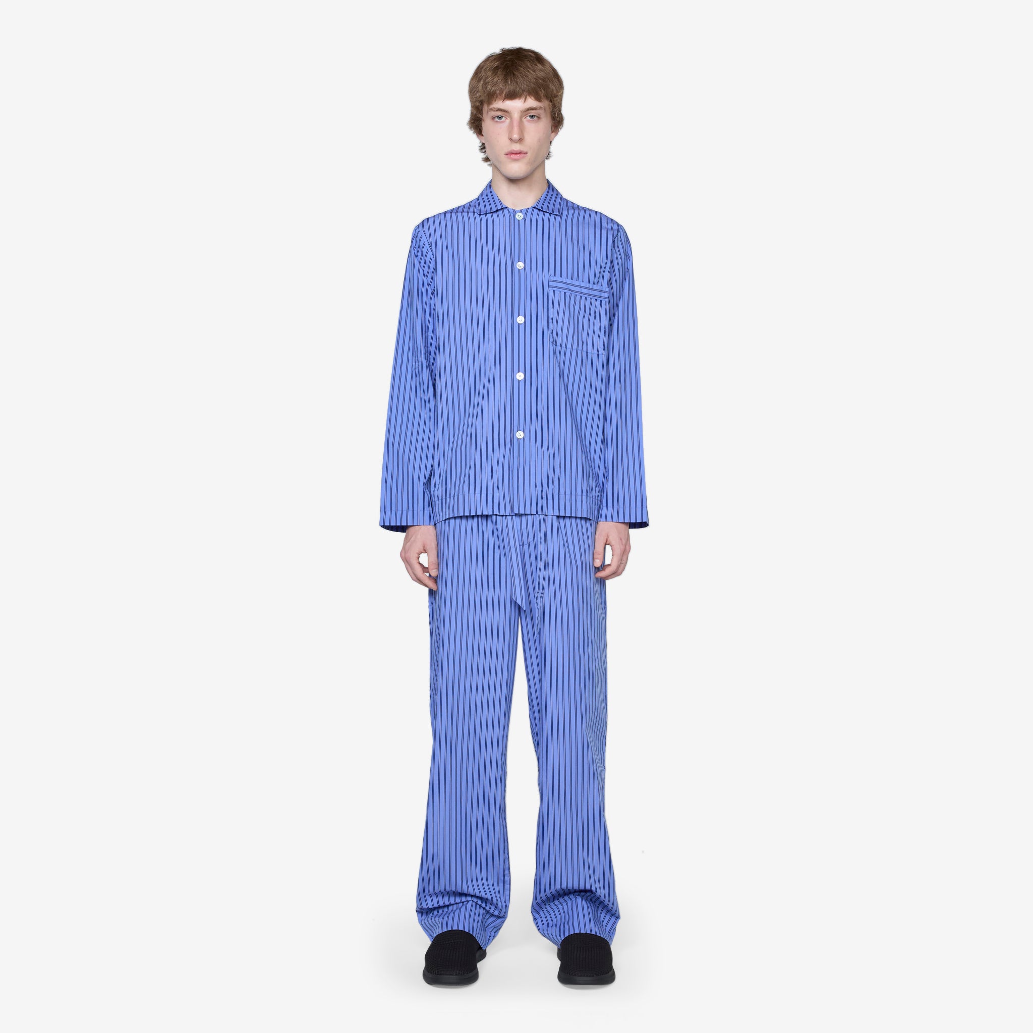Soft Cotton Poplin Pajama Pants with Boro Stripes - Comfortable Sleepwear for Women & Men - Perfect for Lounging at Home or a Cozy Night's Sleep