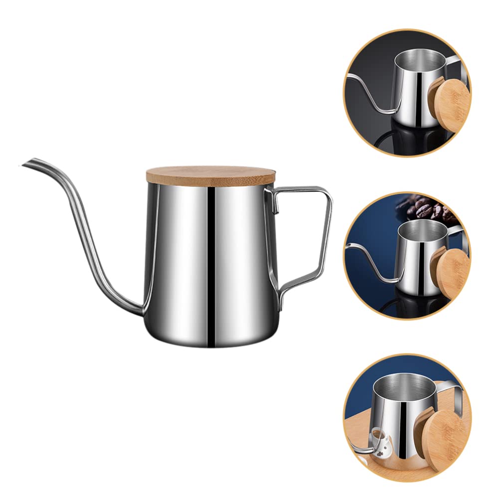 Veemoon Gooseneck Coffee Kettle - Stainless Steel Pour Over Kettle with Narrow Spout for Precise Pouring, Perfect for Espresso, Drip Coffee & Tea Brewing - Wooden Handle & Hanging Ears for Easy Storage - Ideal for Home Baristas & Coffee Enthusiasts