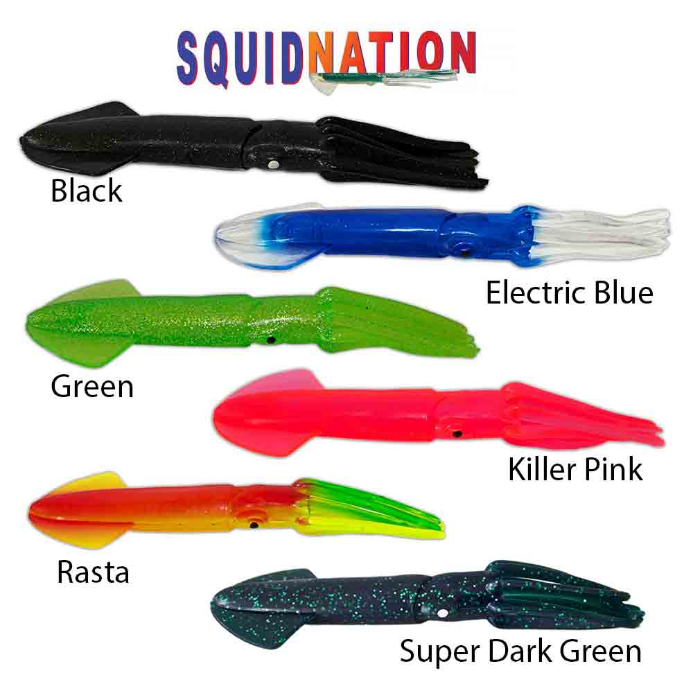 Squidnation 9 Inch Rubber Mauler Squid Fishing Lure - Perfect for Saltwater Fishing and Kayak Angling