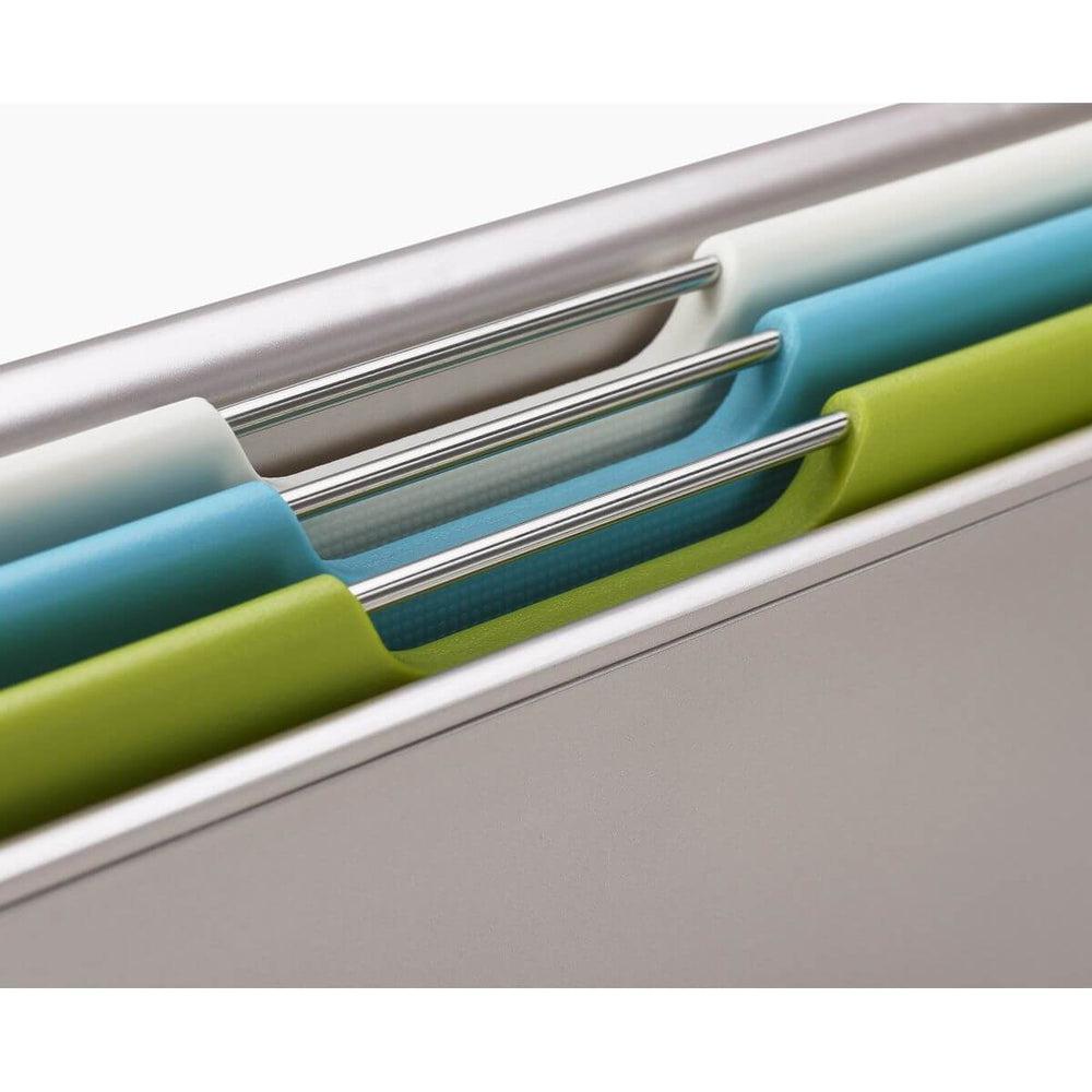 Joseph Joseph Folio Slim 3-Piece Under Shelf Cutting Board Set - Space-Saving Kitchen Organizer for Small Spaces, Perfect for Apartments & RVs