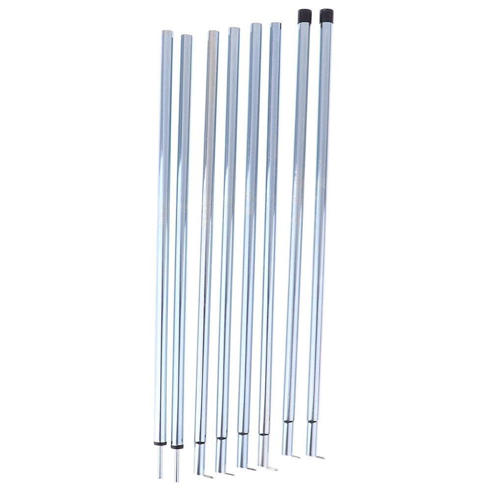 2Pcs 4-Section Heavy Duty Iron Support Poles for Tarp Shelter, Canopy Tent & Awning - Perfect for Camping, Backyard, Patio & Porch Use