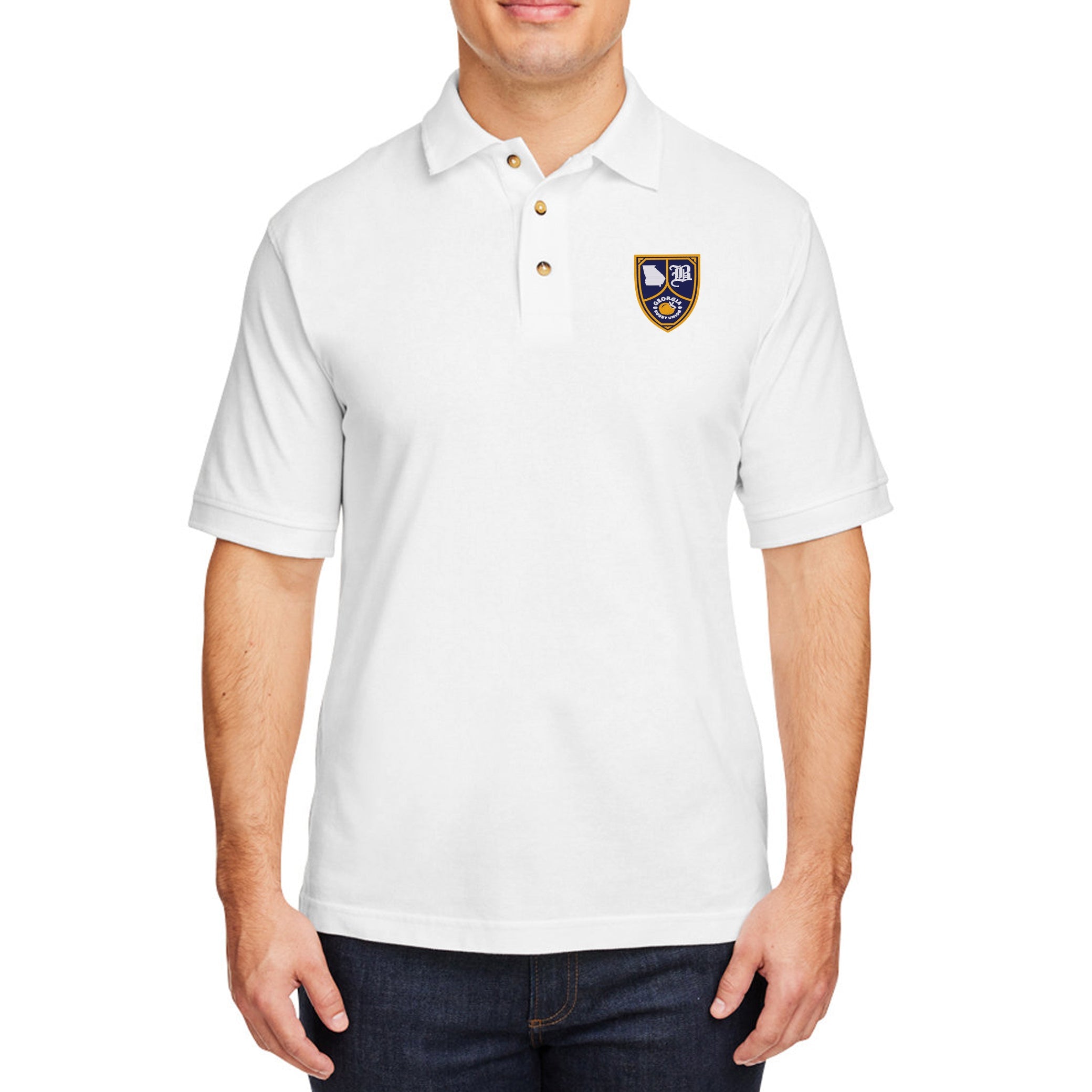 Georgia Rugby Union Cotton Polo Shirt - Breathable & Comfortable Men's Sports Polo for Rugby, Golf & Casual Wear