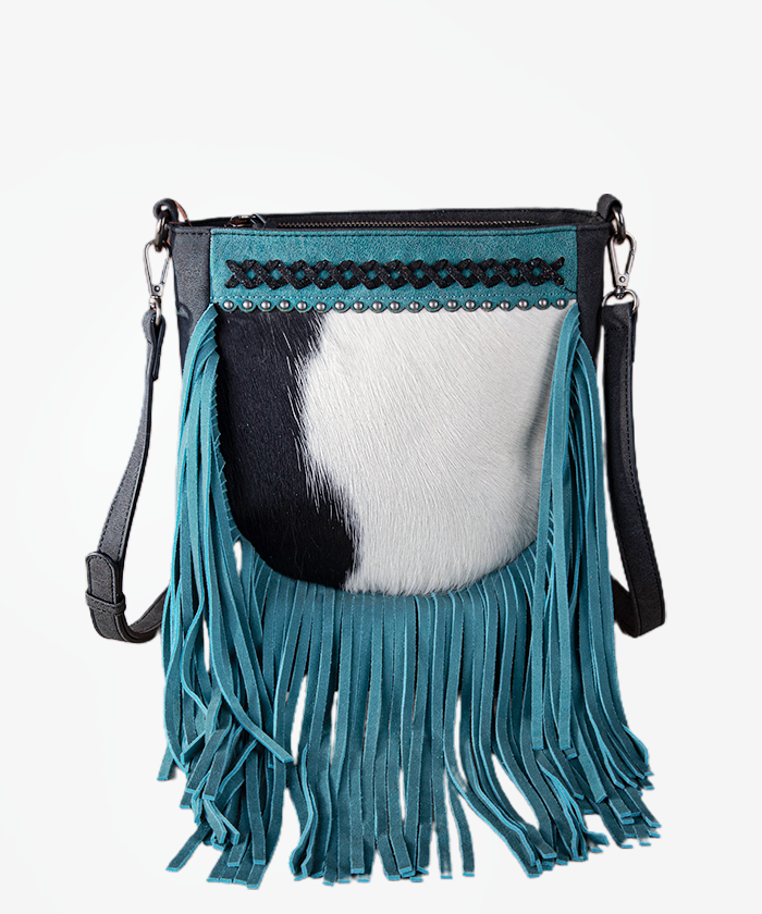 Trinity Ranch Genuine Cowhide Leather Fringe Crossbody Purse for Women - Stylish Western Boho Handbag for Daily Use, Travel & Music Festivals