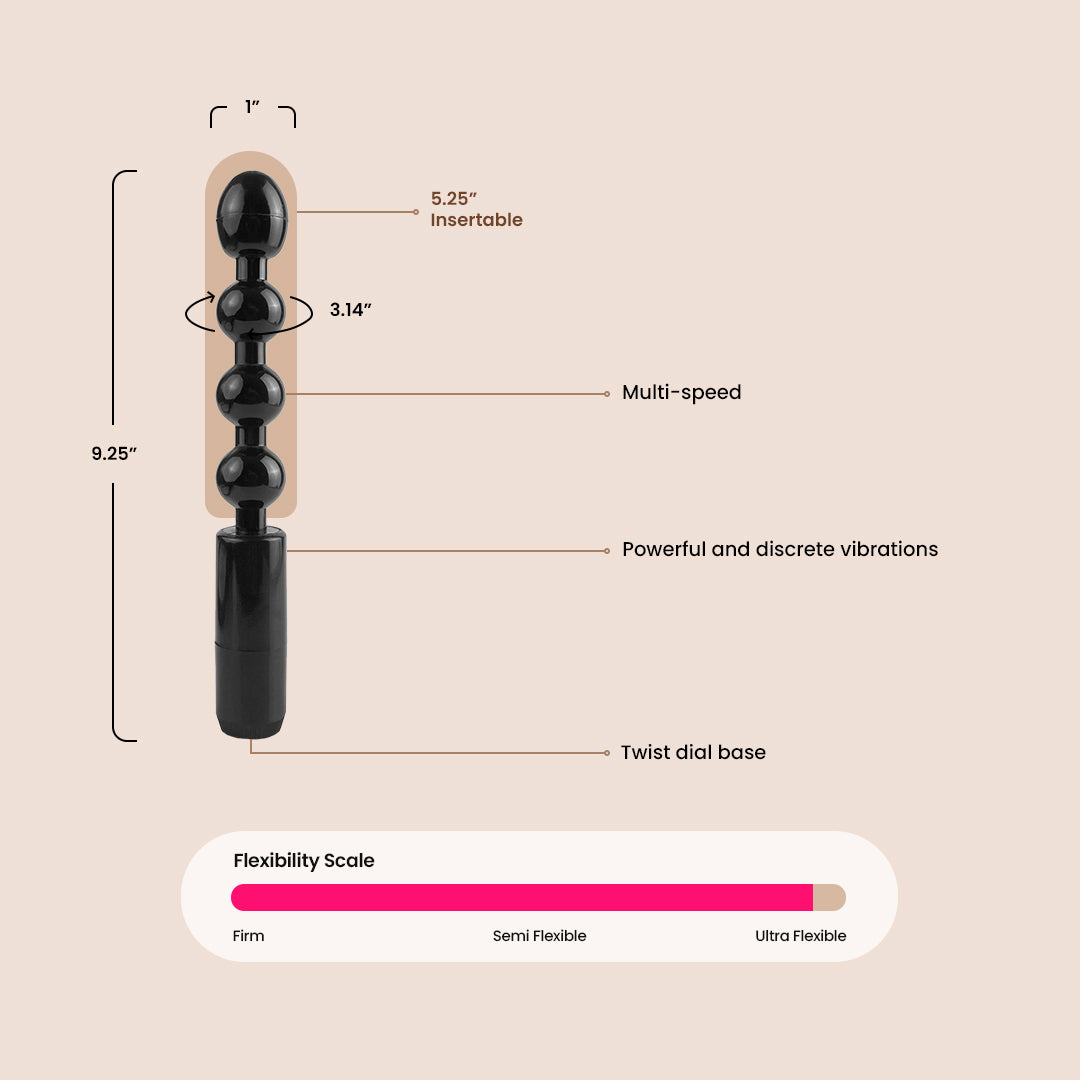 Anal Fantasy Power Beads - Rechargeable Vibrating Beads for Pleasure & Stimulation | Perfect for Couples Play & Solo Exploration | Adult Toys for Enhanced Sensation & Intimacy