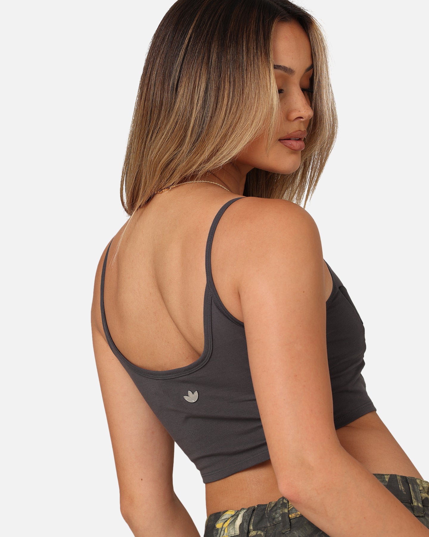 Adidas Women's Trefoil Logo Sports Bra - Grey, Large Size - Perfect for Running, Yoga & Gym Workouts