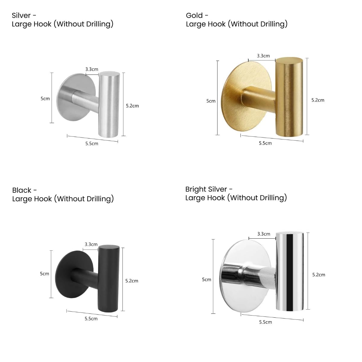 2024 Strong Suction Cup Hooks for Shower & Bathroom - No Drill Wall Hooks, Heavy Duty Circular Window Suction Hooks (Black, 2 Pack) - Perfect for Hanging Towels, Robes & Shower Accessories