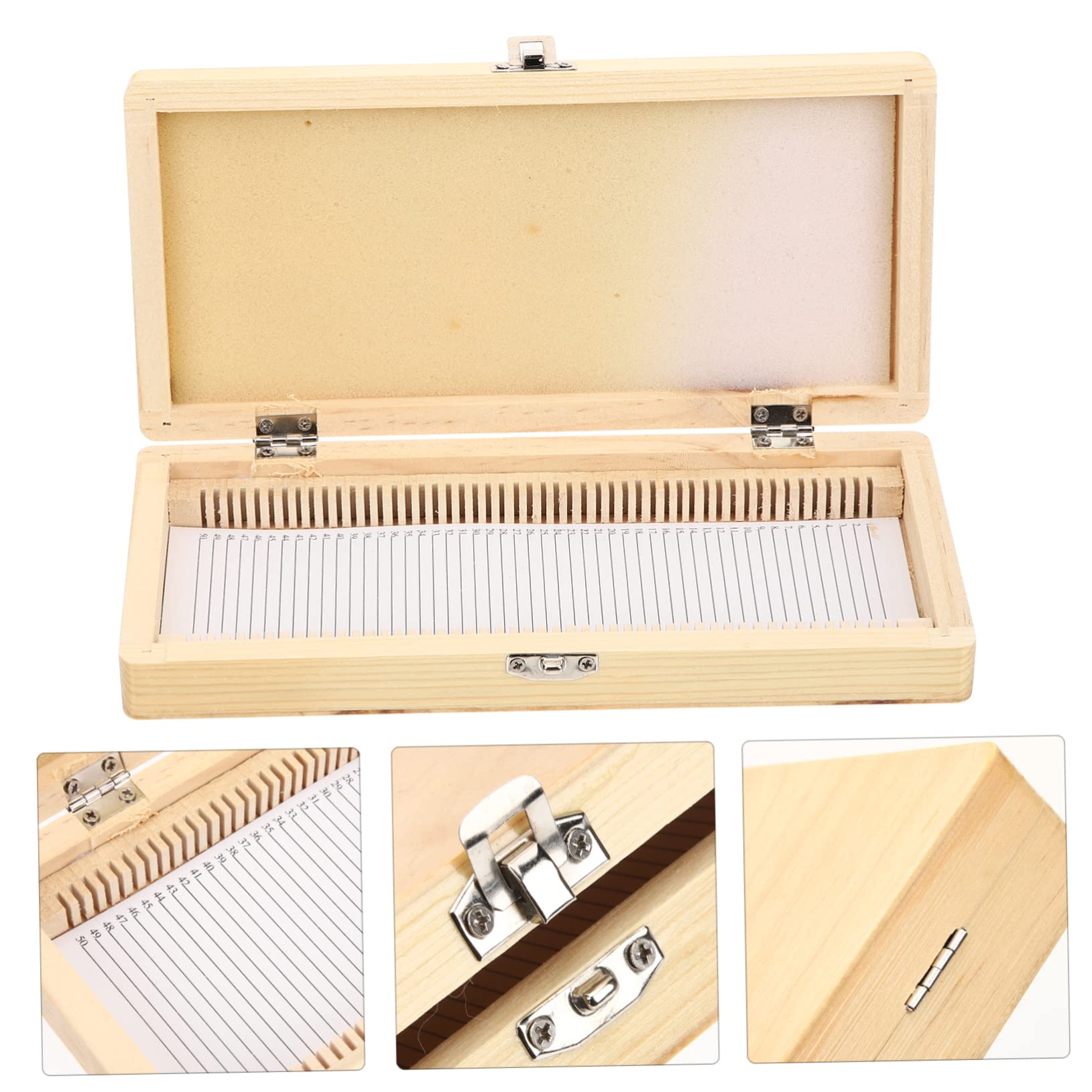 Healvian 5-Piece Slide Storage Box Set - Stainless Steel & Wooden Microscope Slide Organizer with Slide-Out Bins - Perfect for Lab, Classroom, and Home Science Experiments