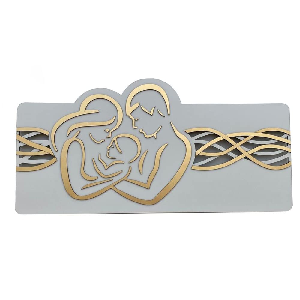 119 x 59 cm Golden Laminated Wood Holy Family Bed Frame - Perfect for Christmas Decorations & Religious Home Décor