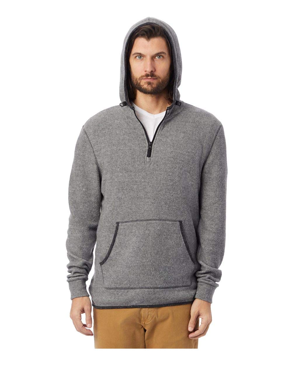 Men's Lightweight Outdoor Quarter-Zip Hoodie - Breathable Fleece Pullover for Hiking, Running & Casual Wear