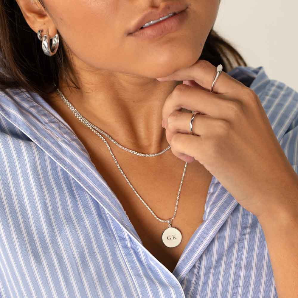 Silver Full Moon Pendant Necklace - Elegant Celestial Jewelry for Women, Perfect for Gifts, Parties & Everyday Wear
