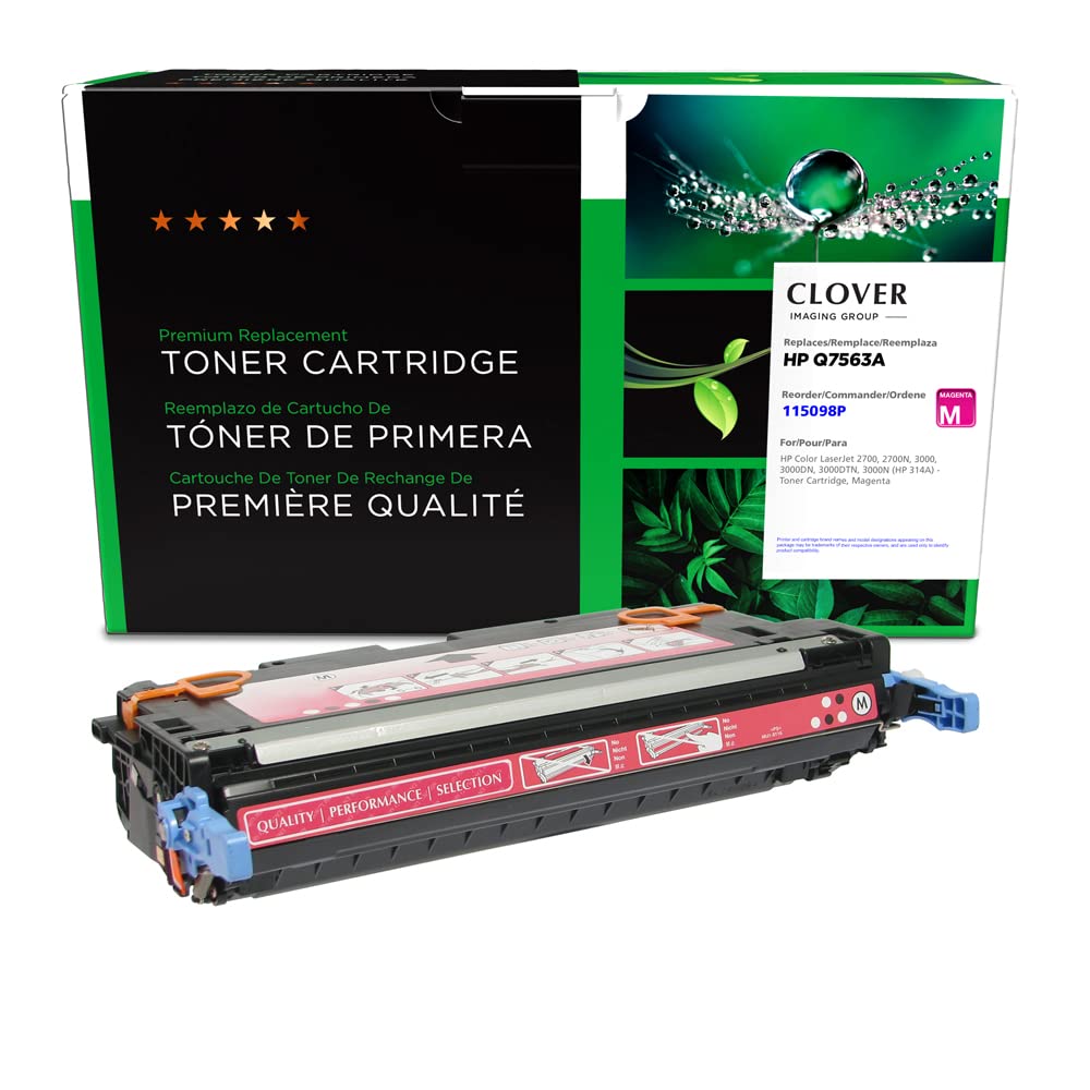 Clover Remanufactured Magenta Toner Cartridge Replacement for HP Q7563A (HP 314A) - High Yield Printing for Home & Office Use | Compatible with HP Printers