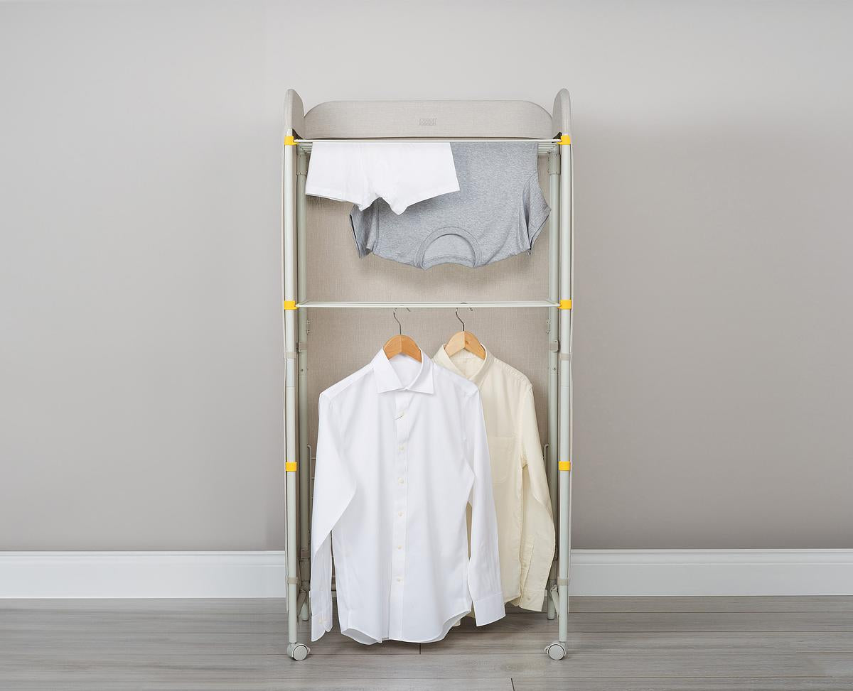 Eclipse™ 3-Tier Foldable Clothes Drying Rack with Mesh Screen - Space Saving Laundry Organizer for Small Apartments & Dorm Rooms
