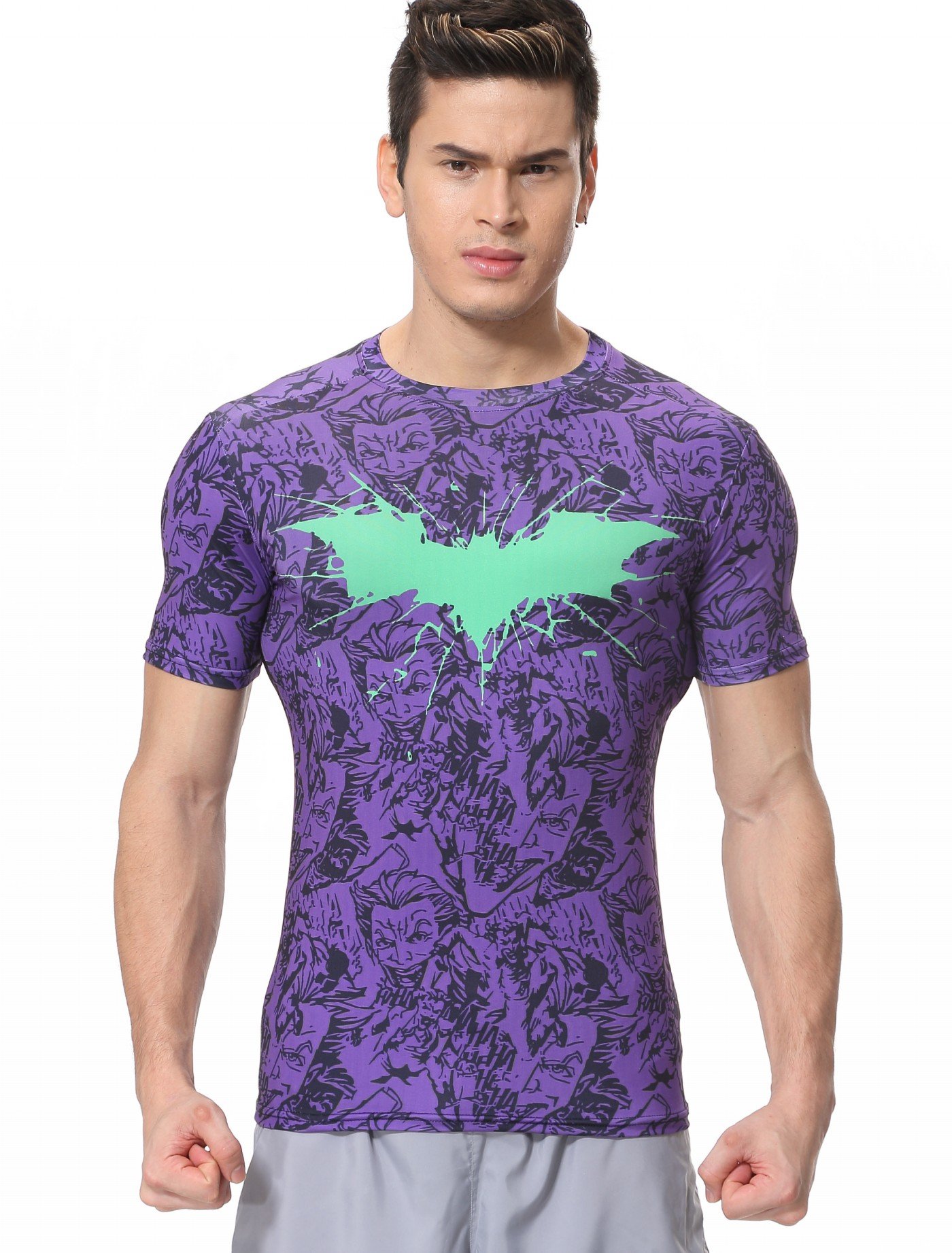 Men's Compression Sports Fitness Shirt - Breathable Workout T-Shirt for Gym, Running & Training - Moisture Wicking Athletic Top for Active Lifestyle