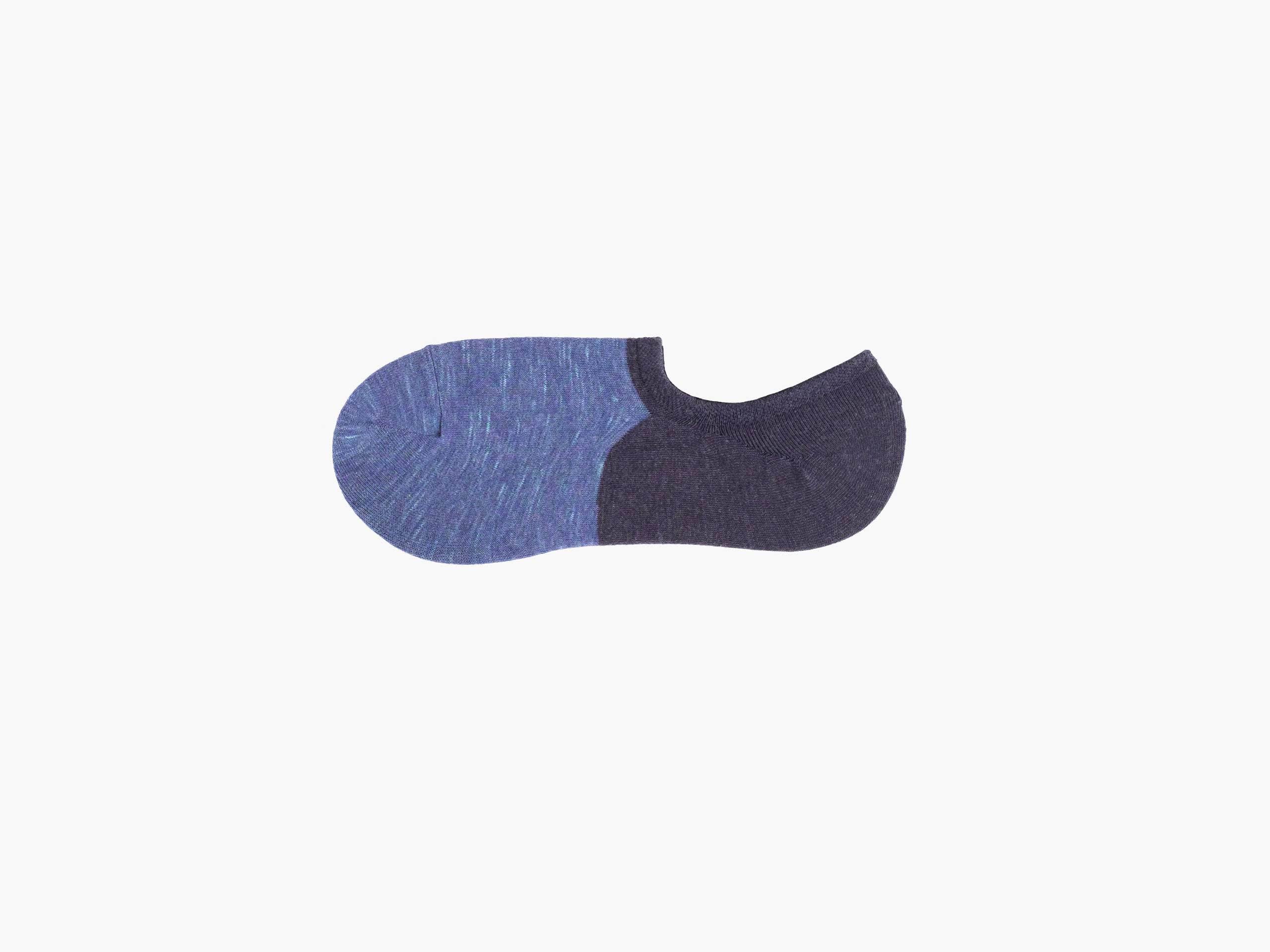 No Show Navy Blue Melange Socks - Invisible Low Cut Liner Socks for Men & Women - Comfortable Breathable Athletic Socks for Running, Sneakers, Dress Shoes & Everyday Wear