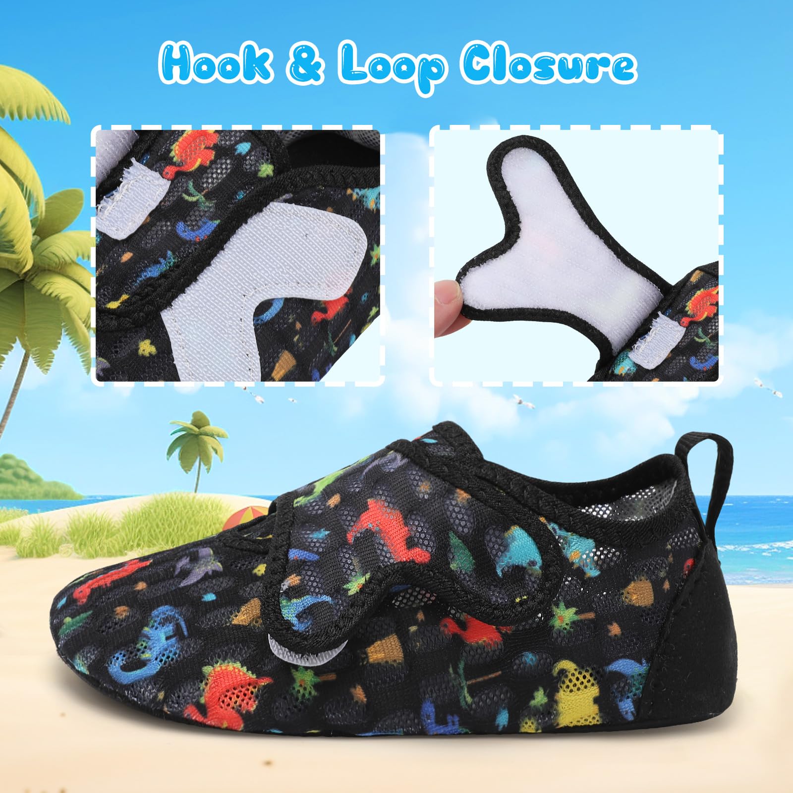 XIHALOOK Toddler Water Shoes for Boys & Girls - Quick Dry Barefoot Aqua Socks for Beach, Swim, Pool, and Outdoor Adventures