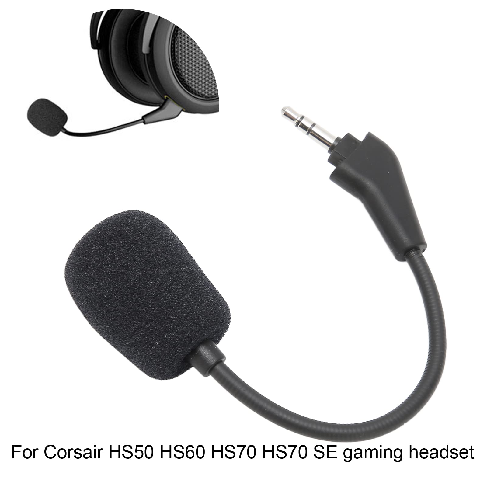 SUNGOOYUE Replacement Gaming Microphone for Corsair HS50 HS60 HS70 HS70 SE Headset - Noise Cancelling Mic with Deep Bass & Copper Core - Perfect for PC Gaming, Streaming & Voice Chat