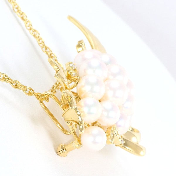 18K Yellow Gold Akoya Pearl and Diamond Convertible Necklace & Brooch Jewelry Set - Perfect for Weddings, Anniversaries and Special Occasions