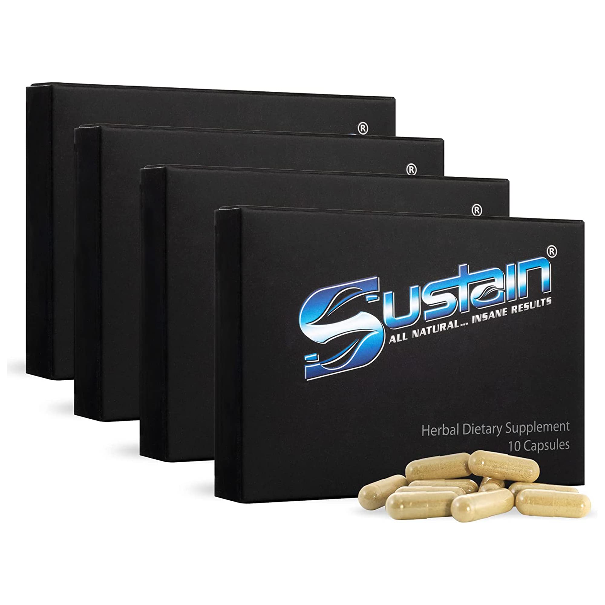 Natural Stamina Booster for Men & Women - Sustain Male Supplement with Herbal Energy Support - Enhance Strength, Vitality & Performance - 40 Capsules (4 Packs) - Ideal for Athletes, Gym Lovers & Active Lifestyles