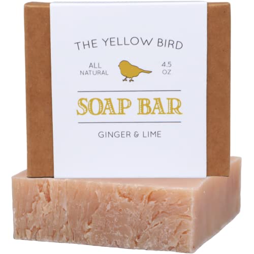 Natural Bar Soap with Ginger Lime - The Yellow Bird | Moisturizing & Handmade | Perfect for Sensitive Skin & Eco-Friendly Bathroom Use