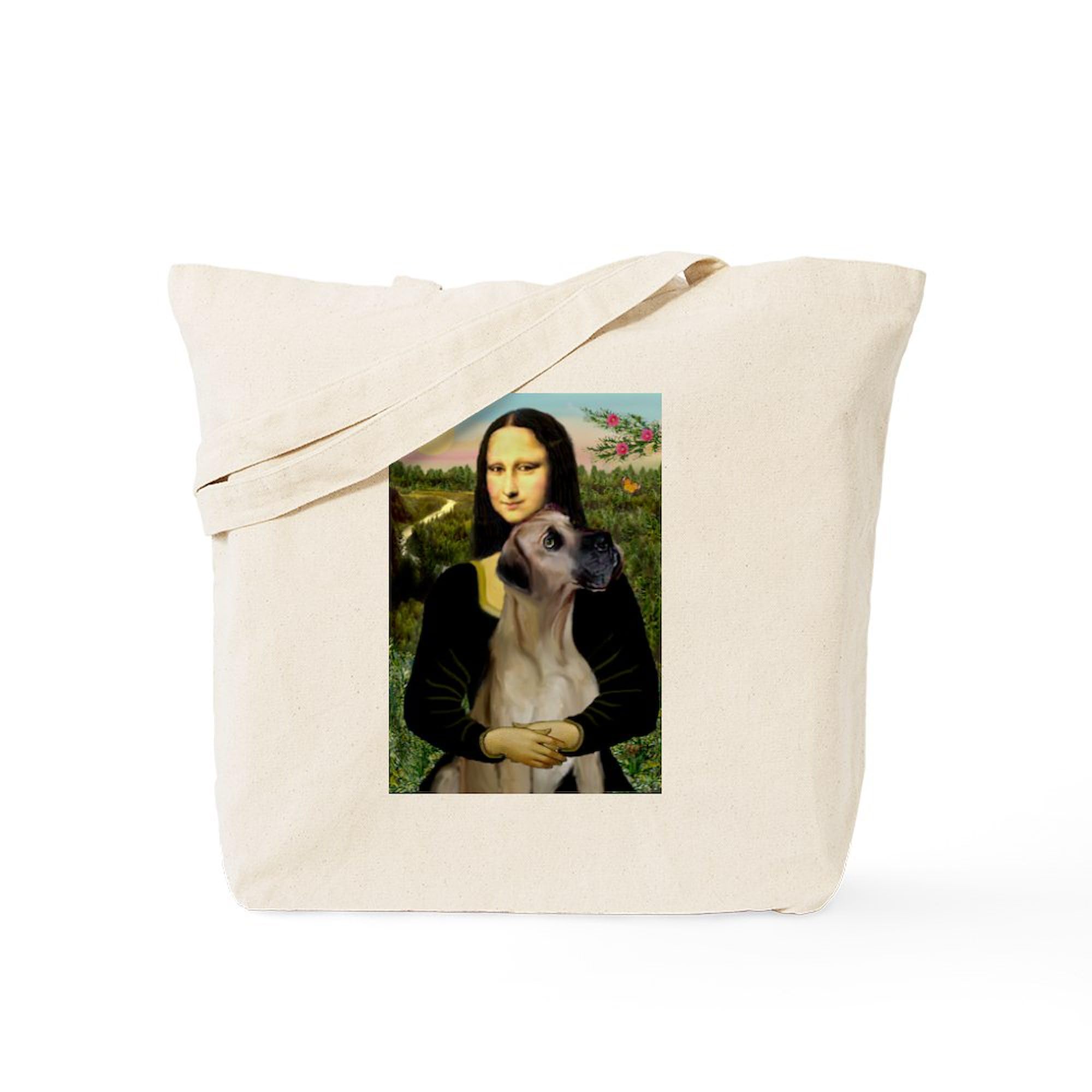 **Mona/Great Dane Canvas Tote Bag - Natural Reusable Shopping Bag for Groceries, Beach & Daily Use**