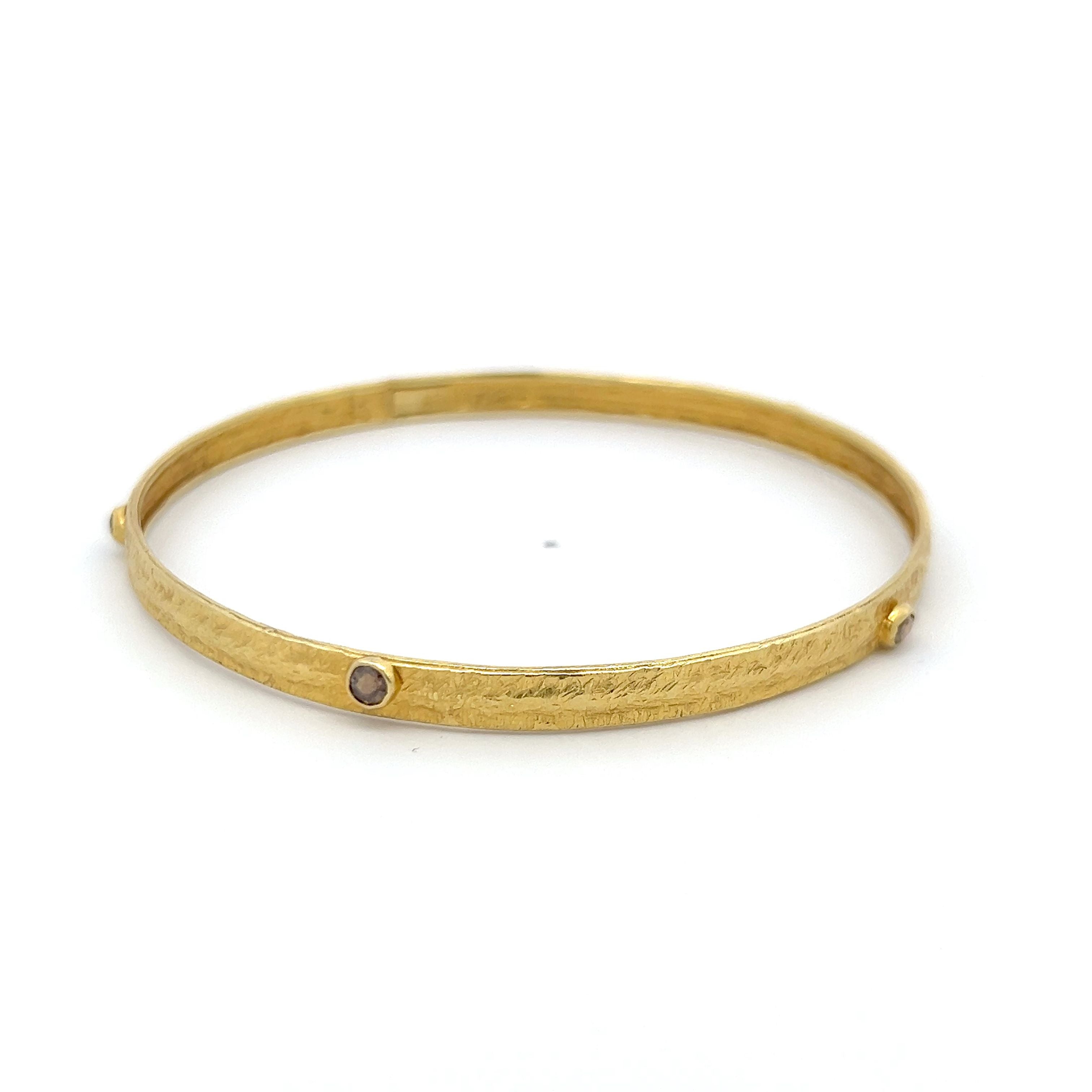 0.25 Carat Rose Cut J SI1 Diamond 18K Yellow Gold Bangle Bracelet for Women - Elegant Jewelry Gift for Anniversary, Birthday & Special Occasions