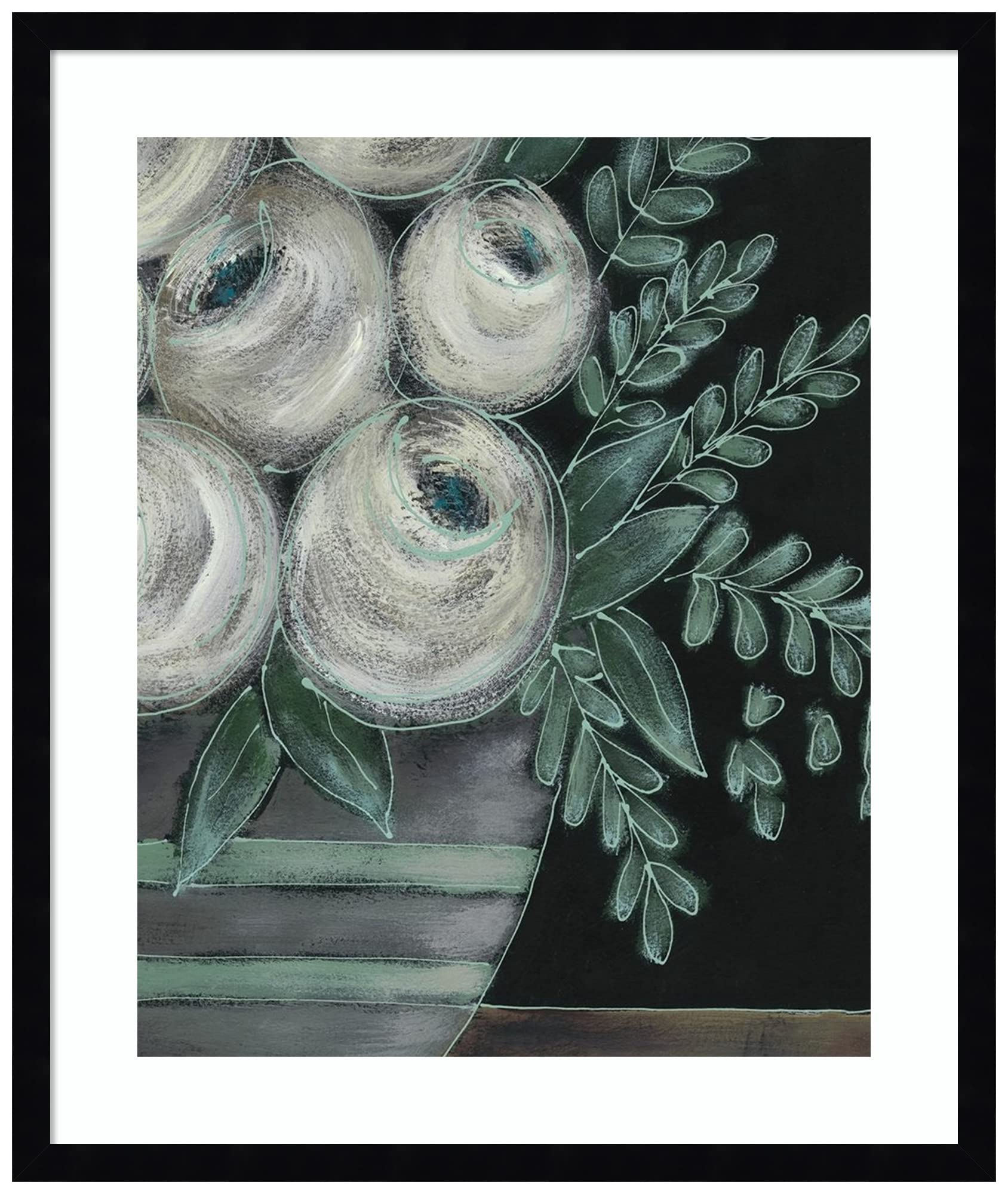 Amanti Art Greenhouse Bouquet II by Regina Moore - 21x25 Inch Wood Framed Wall Art Print with Svelte Noir Black Frame - Perfect for Living Room, Bedroom & Office Decor