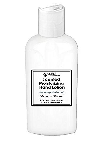 Grand Parfums 2 Oz Shea Butter Hand Lotion - Michelle Obama Scented Moisturizing Hand Cream, Paraben Free, Travel Size for Spa, Office & On-The-Go Hydration