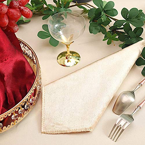 100-Pack Premium Champagne Velvet Napkins 20x20 Inch - Elegant Wedding, Party & Dinner Table Decorations - Luxury Event Linens for Catering, Banquets & Special Occasions