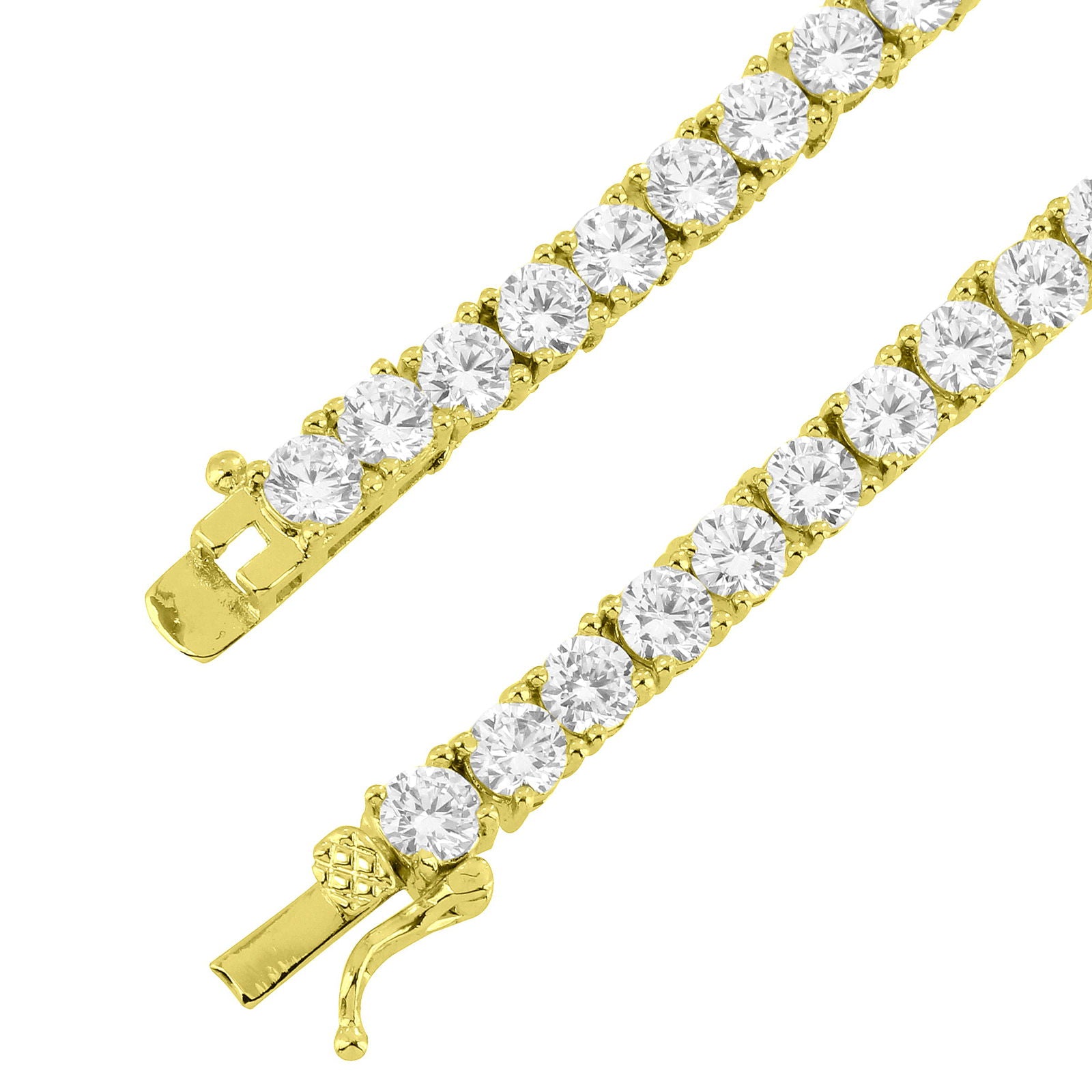 14K Gold Plated 3mm Tennis Necklace for Women - 18-30 Inch Adjustable Chain, Elegant Silver Jewelry for Party, Wedding & Everyday Wear