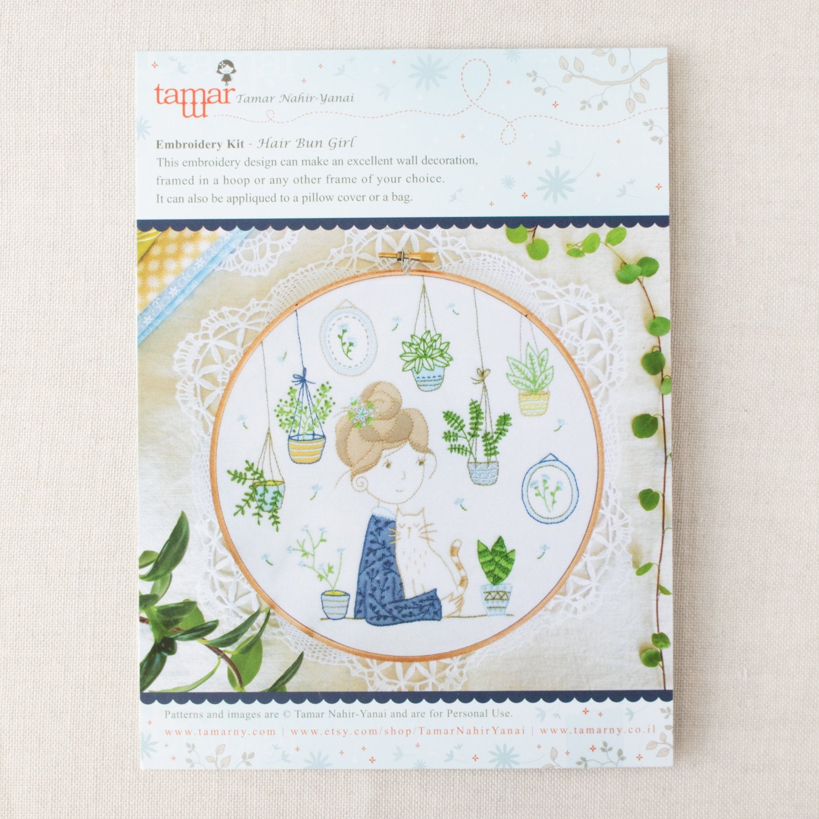 DIY Hair Bun Hand Embroidery Kit for Girls - Complete Beginner Embroidery Set with Hoop, Thread & Needles - Perfect for Craft Projects, Gifts & Home Decor
