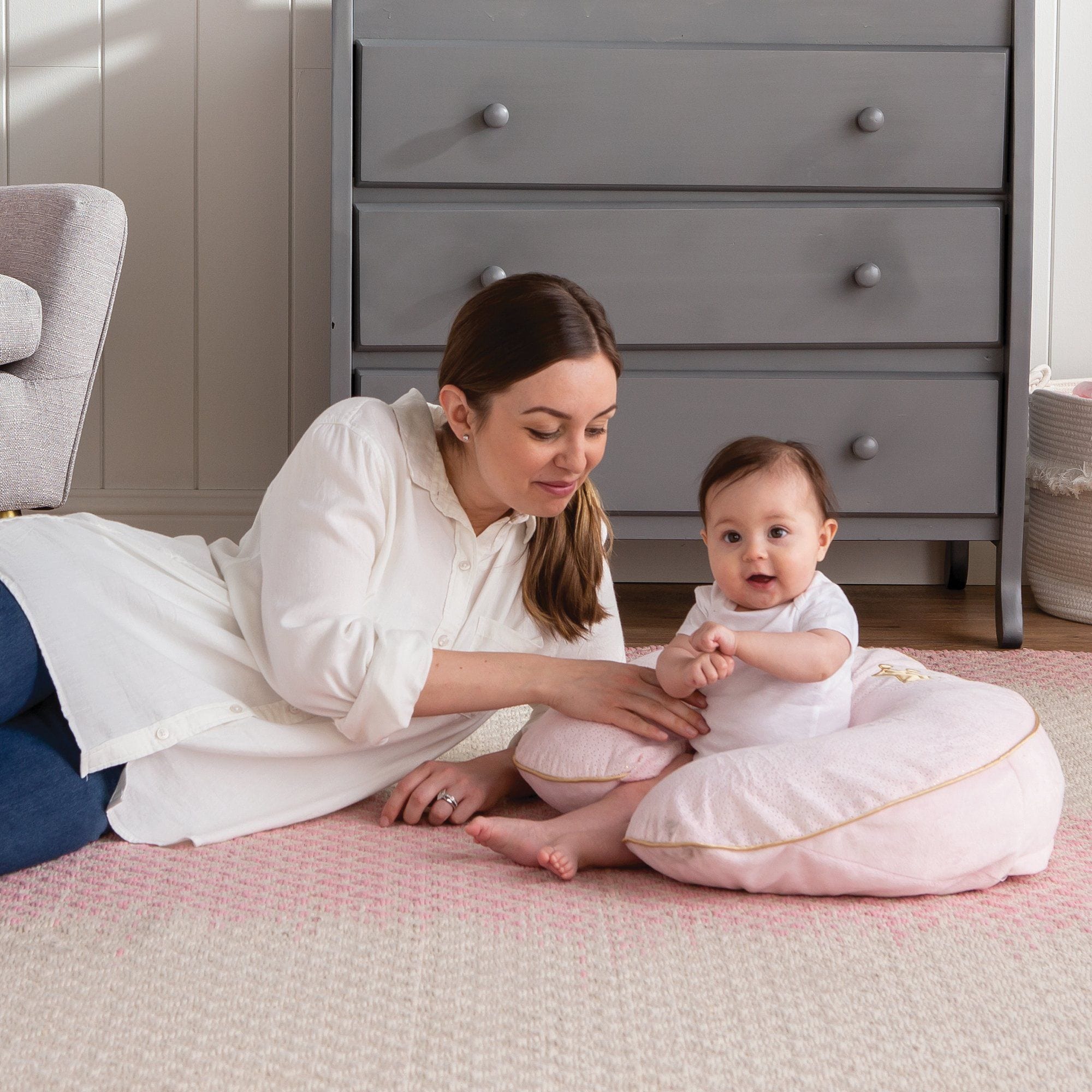 Boppy Luxe Slipcovered Nursing Pillow - Soft & Supportive Breastfeeding Pillow for New Moms, Comfortable Baby Feeding Support for Nursing, Bottle Feeding & Tummy Time