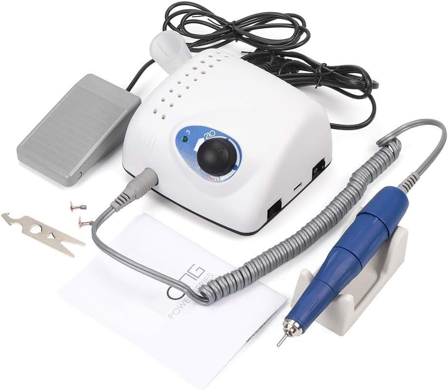 Professional SERZG 40000RPM Electric Nail Drill Machine - High Speed Nail Polisher for Acrylic & Gel Nails, Toe & Finger Nail Care Kit with Drill Bits - Perfect for Home Salon & Professional Nail Art Use