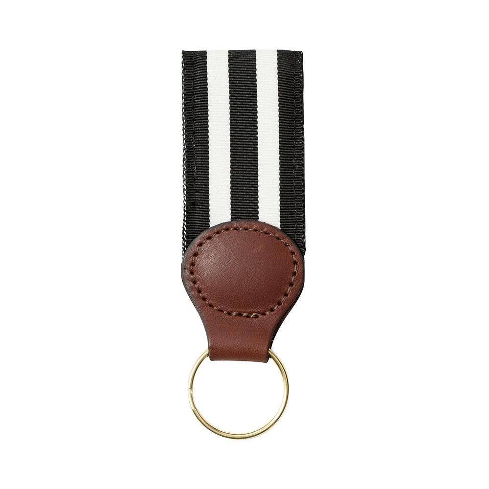 Barron's Hunter Black & White Grosgrain Ribbon Key Fob - Premium Keychain for Keys, Bags & Gifts | Perfect for Home, Office & Travel Accessories