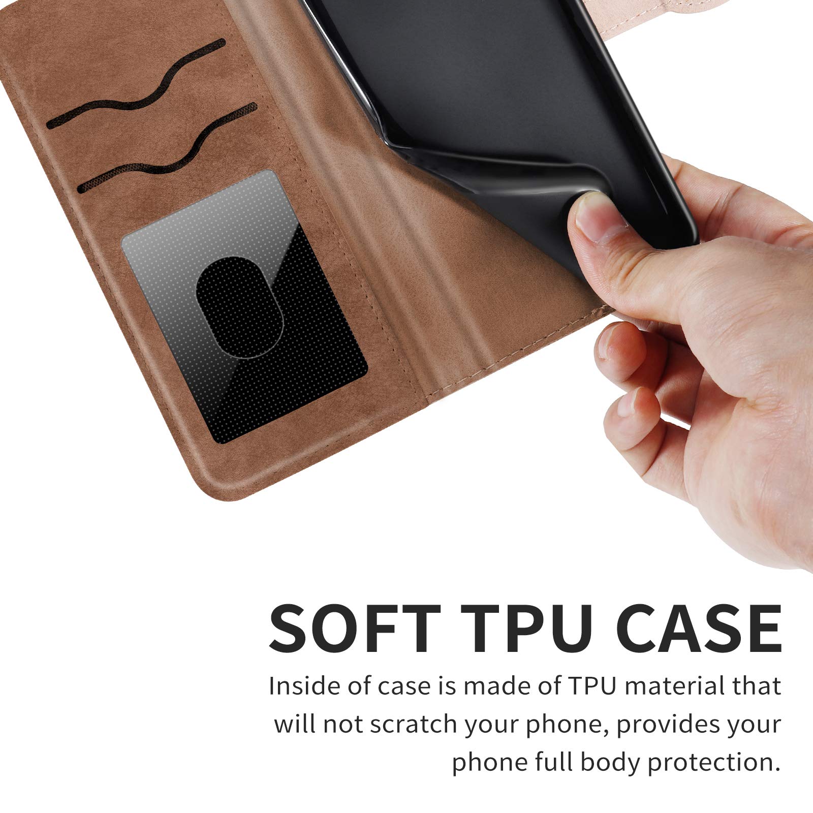 Samsung Galaxy S20 5G Wallet Case - PU Leather Folio Flip Cover with Card Slots & Kickstand, Wrist Strap - Tree of Life Brown - Perfect for Business, Travel & Everyday Protection