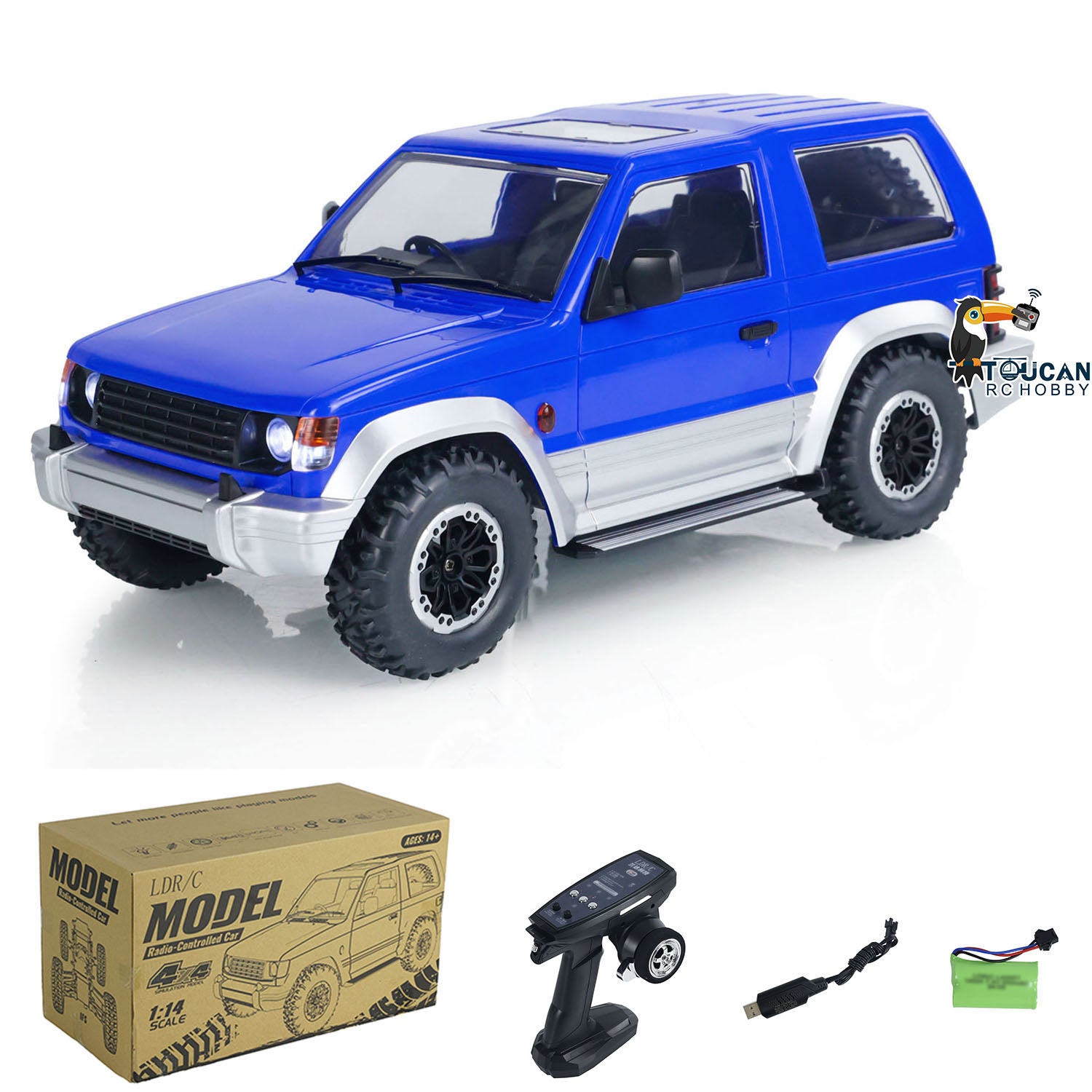 1/14 Scale 4WD V25 4x4 RC Crawler Car - Wireless Remote Control Off-Road Vehicle with LED Lights (US Stock) - Perfect for Rock Crawling, Trail Adventures & Backyard Racing
