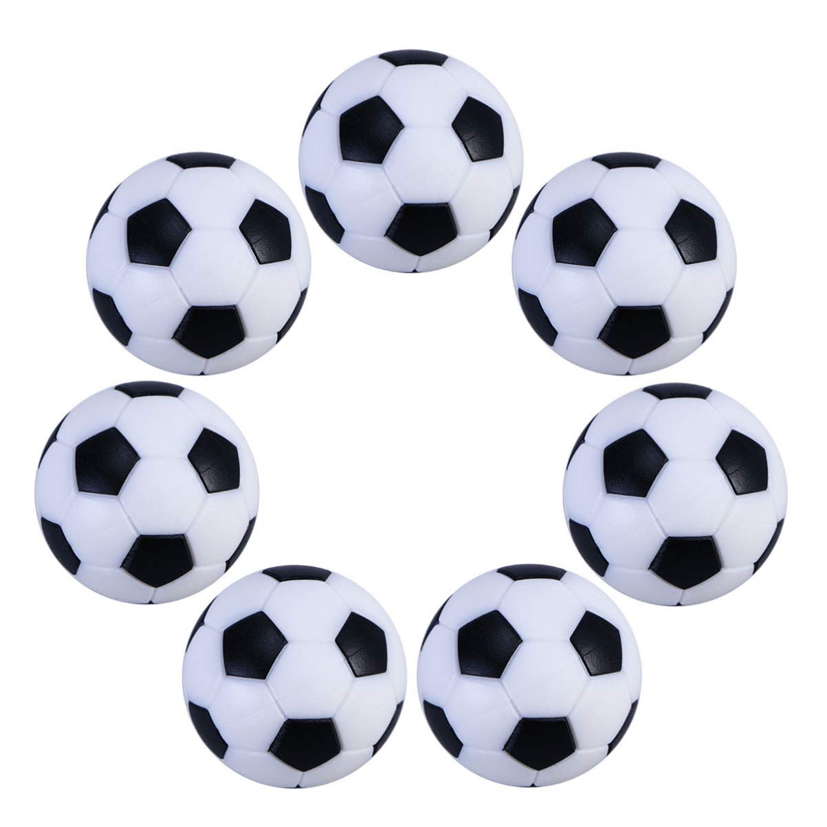 SEWACC 6PCS 32mm Foosball Balls - Mini Black and White Table Soccer Balls Replacement for Tabletop Football Game - Perfect for Home, Office, and Game Room Entertainment